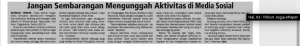 Jangan Sembarangan mengunggah Aktivitas di Media Sosial