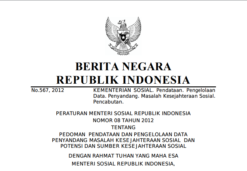 Permensos no 8 tahun 2012